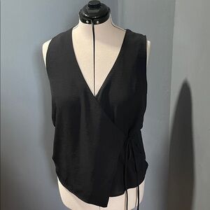Zara Black Sleeveless Wrap Top Size-Large NWT